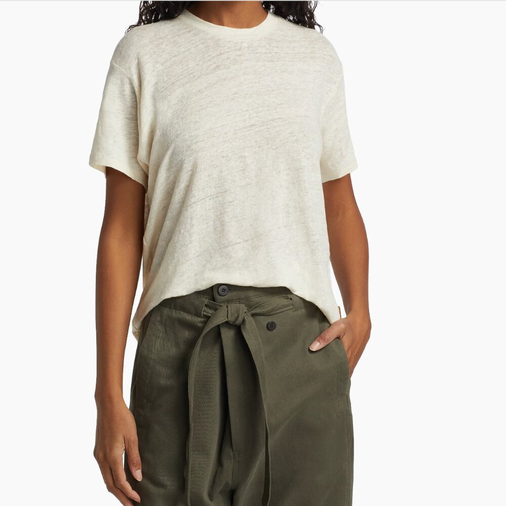 NWT NEW Jamie Haller The Chameleon Tee Shirt Linen in Ecru XL